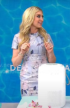Ashley Bellman’s floral short sleeve mini dress on CBS Mornings