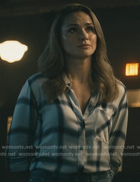 Becca Butcher’s blue plaid shirt on The Boys