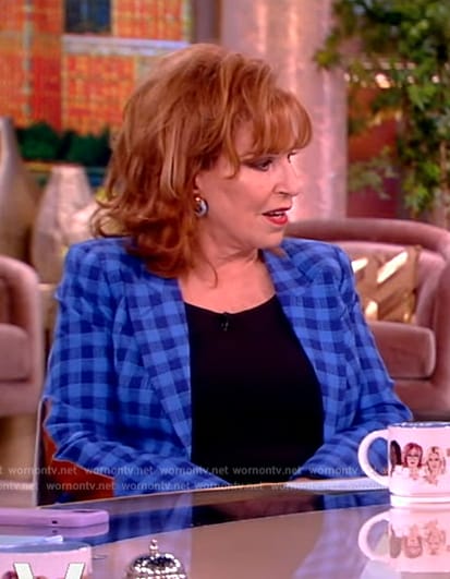 Joy’s blue check print blazer on The View