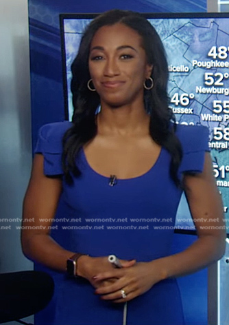 Brittany’s blue cap sleeve dress on Good Morning America