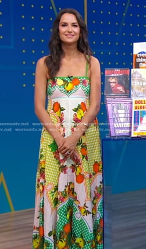 Carola Lovering’s fruit print dress on Good Morning America