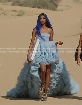 Chanel’s blue layered tulle gown on The Real Housewives of Dubai