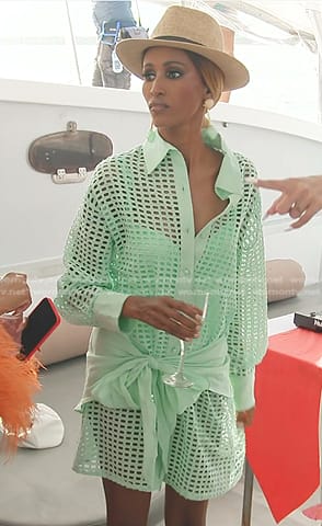 Chanel’s mint green swimsuit and shirtdress on The Real Housewives of Dubai