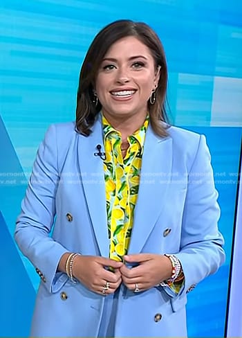 Chloe’s lemon print shirt and blue blazer on Today