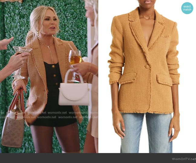 Cinq a Sept Khloe Boucle Blazer worn by Tamra Judge on The Real Housewives of Orange County
