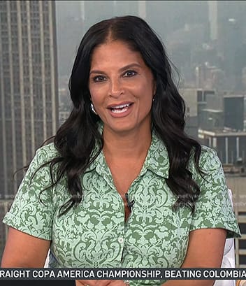 Darlene’s green printed shirtdress on Today