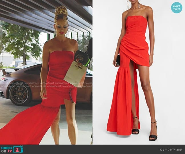 David Koma Asymmetrical Ruched Dress worn by Caroline Stanbury (Caroline Stanbury) on The Real Housewives of Dubai