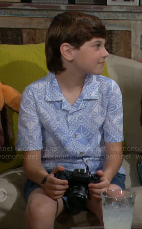 Douglas’s blue palm print shirt on The Bold and the Beautiful