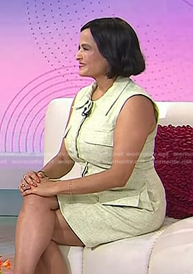 Dr. Aditi Nerurkar’s light green sleeveless mini dress on Today