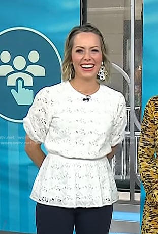 Dylan’s white eyelet peplum top on Today