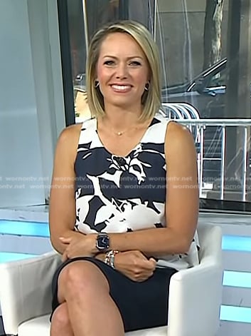 Dylan’s white and navy floral layered top on Today