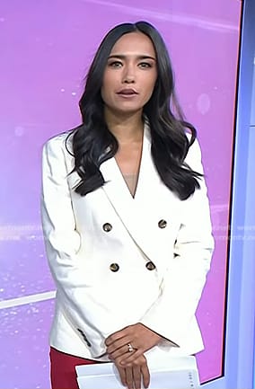 Emilie’s white double breasted blazer on Today