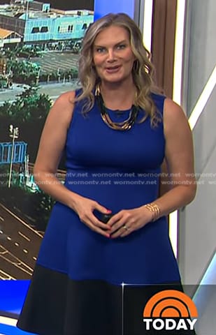 Emily’s blue colorblock dress on Today