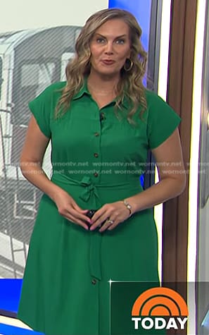Emily’s green short sleeve shirtdress on Today