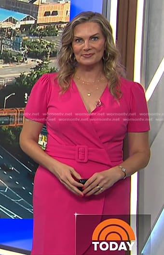 Emily’s pink belted wrap dress on Today