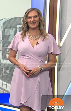 Emily’s pink flutter sleeve wrap dress on Today