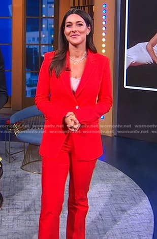Erielle’s red blazer and pant suit on Good Morning America