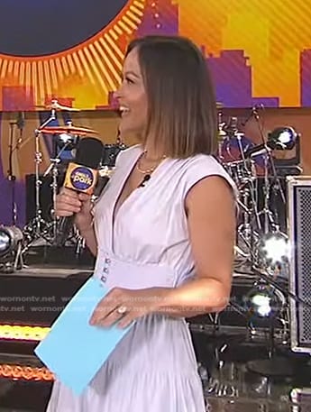 Eva’s light blue smocked waist dress on Good Morning America