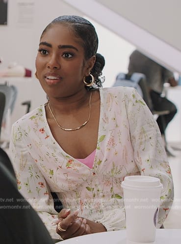 Gabby’s floral print top on All American Homecoming