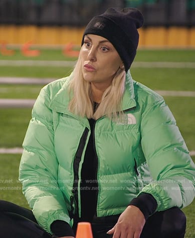 Gina’s green padded jacket on The Real Housewives of Orange County