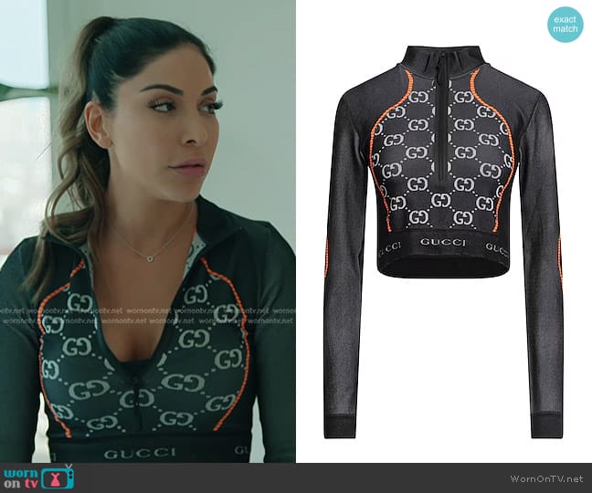 Gucci Sports GG Top in Steel Grey worn by Taleen Marie (Taleen Marie) on The Real Housewives of Dubai