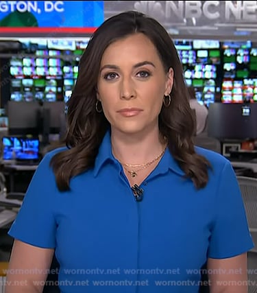 Hallie Jackson’s blue short sleeve dress on Today