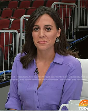 Hallie Jackson’s purple shirtdress on Today