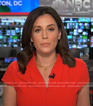 Hallie Jackson’s red zip front dress on Today