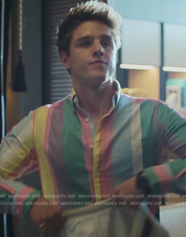 Hector’s multicolored stripe shirt on Elite