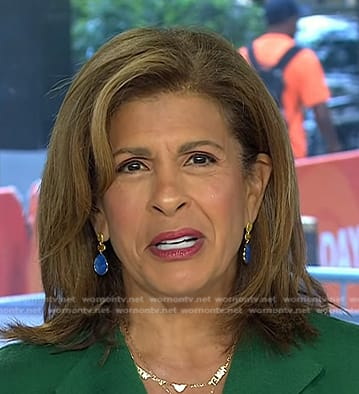 Hoda’s blue drop earrings on Today