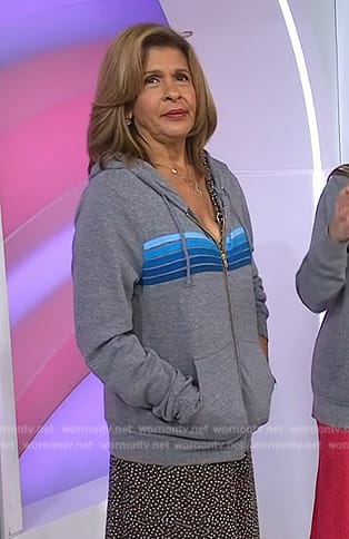 Hoda’s gray stripe hoodie on Today