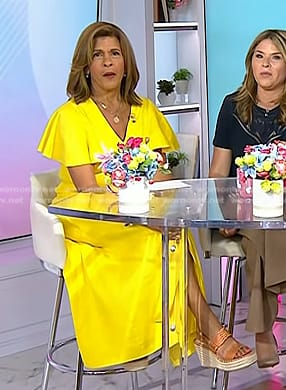 Hoda’s orange leather wedge sandals on Today