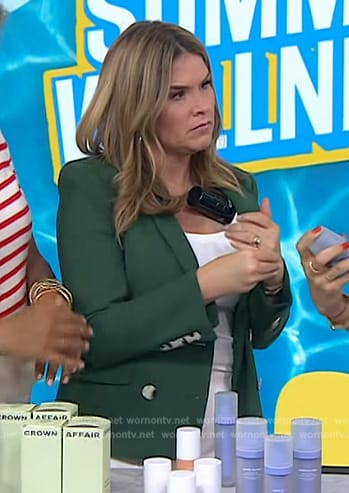 Jenna’s green cropped double breasted blazer on Today