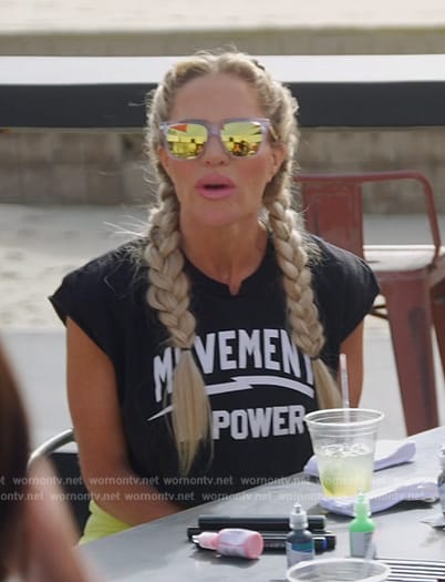 Jennifer’s black Movement Power print top on The Real Housewives of Orange County