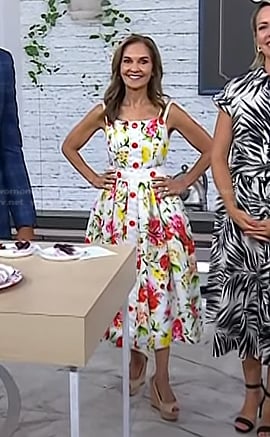Joy Bauer’s white floral midi dress on Today