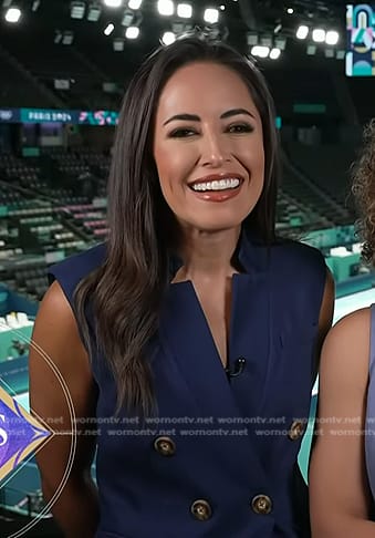 Kaylee’s navy double breasted vest on Today