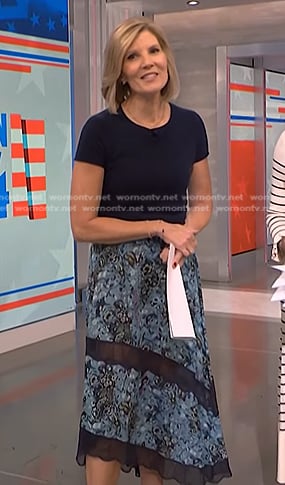 Kate’s blue floral lace inset skirt on NBC News Daily