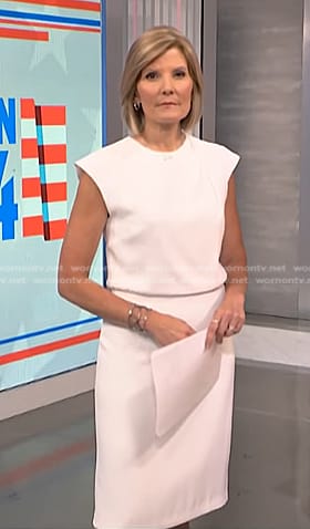 Kate’s white cap sleeve sheath dress on NBC News Daily