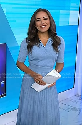 Kaylee’s blue polo and pleated skirt on Today