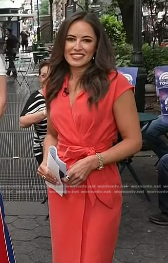 Kaylee’s red wrap dress on Today