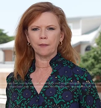 Kelly O’Donnell’s navy floral top on NBC News Daily