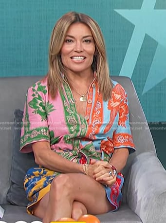 Kit’s multicolor floral print romper on Access Hollywood