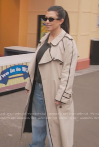 Kourtney’s trench coat on The Kardashians