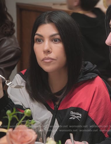 Kourtney’s windbreaker jacket on The Kardashians