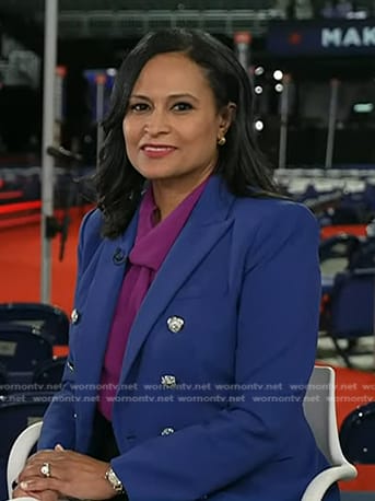 Kristen’s blue double breasted blazer on Today