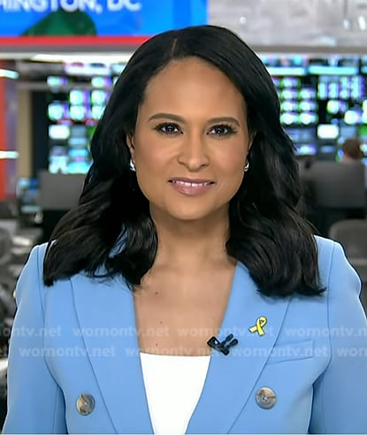 Kristen’s blue double breasted blazer on Today