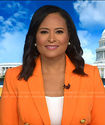 Kristen’s orange double breasted blazer on Today