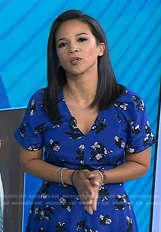 Laura Jarrett’s blue floral print dress on Today
