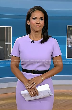 Laura’s lilac short sleeve sheath dress on Today