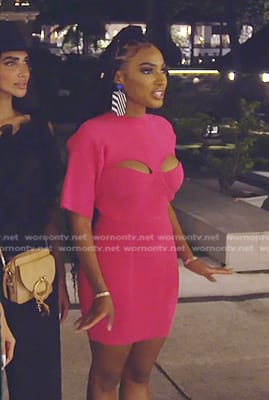 Lesa’s pink cutout top and skirt on The Real Housewives of Dubai